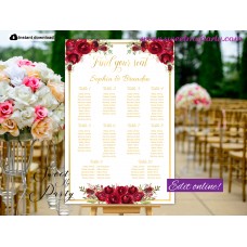 Red Roses Seating Chart,Red Roses Wedding Seating Plan,(16w) Red Roses Seating Chart,Red Roses Wedding Seating Plan,(16w)